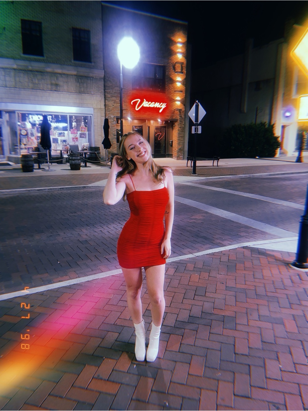 Windsor Red Ruched Mini Dress - Picture 2 of 4